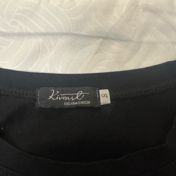 Black Graphic Short Sleeve Tee with Red Accents - Picture 4 of 4